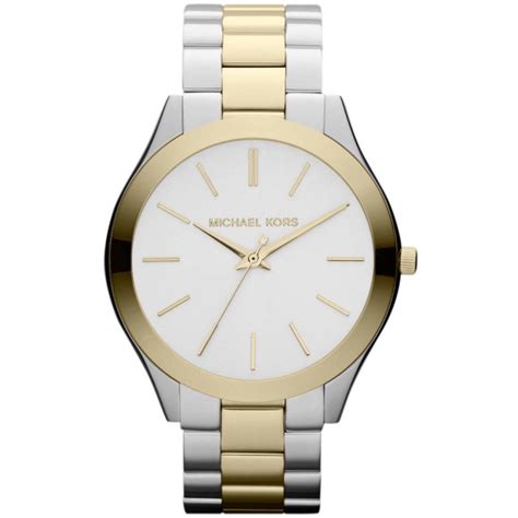 michael kors oversized runway watch two tone|Michael Kors slim runway black.